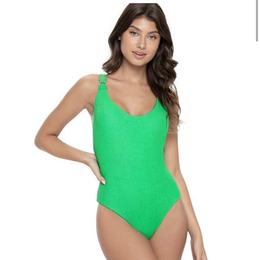 Sanctuary One Piece Swimsuit Terry Kelly Green Size Large Swim